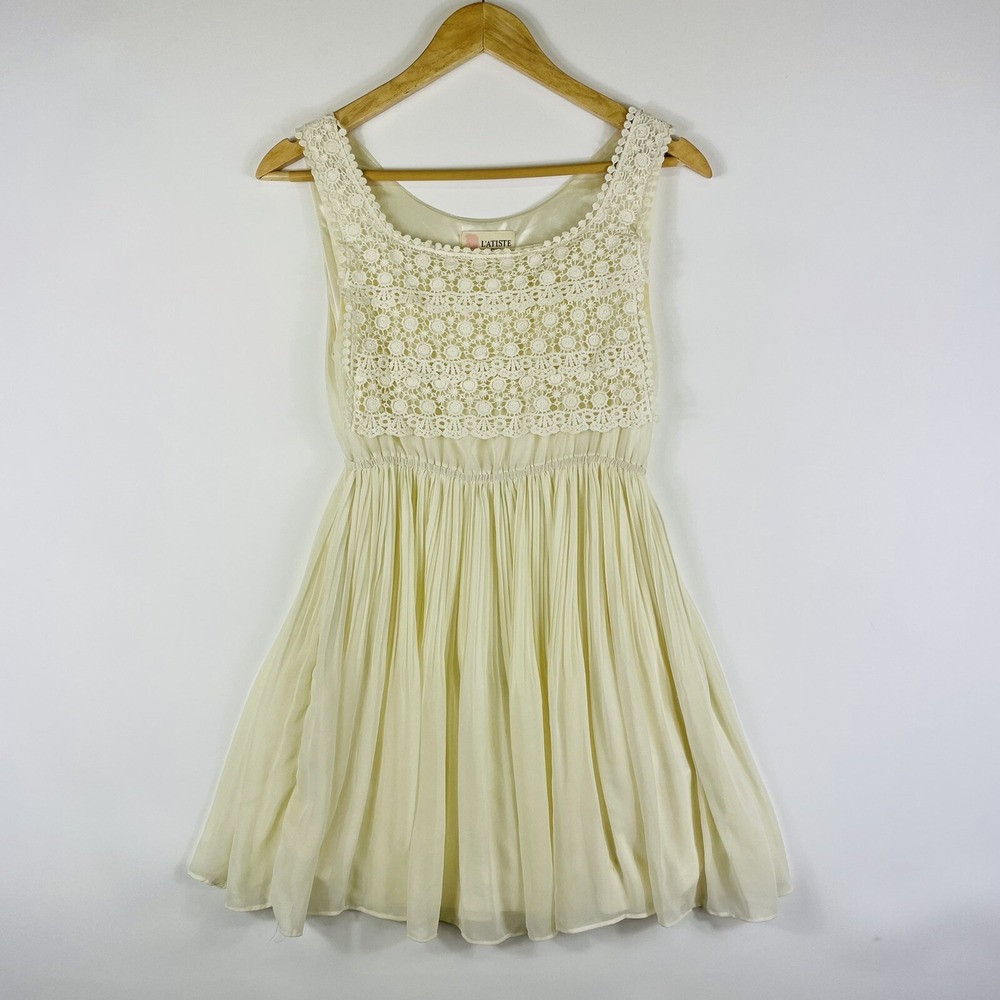 L'Atiste By Amy Women Medium Ivory Doily Crochet Fairy Ballet Coquette Airy Boho